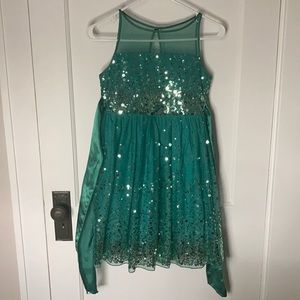 Green sequin dress